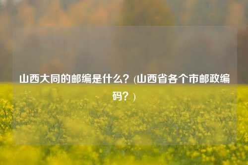 山西大同的邮编是什么？(山西省各个市邮政编码？)