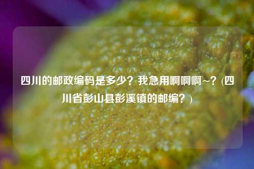 四川的邮政编码是多少？我急用啊啊啊~？(四川省彭山县彭溪镇的邮编？)