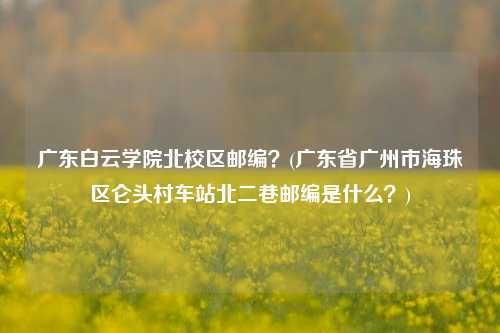 广东白云学院北校区邮编？(广东省广州市海珠区仑头村车站北二巷邮编是什么？)