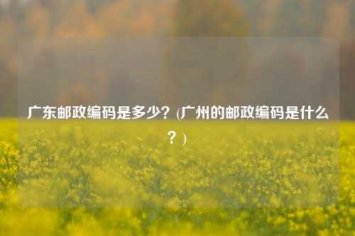 广东邮政编码是多少？(广州的邮政编码是什么？)