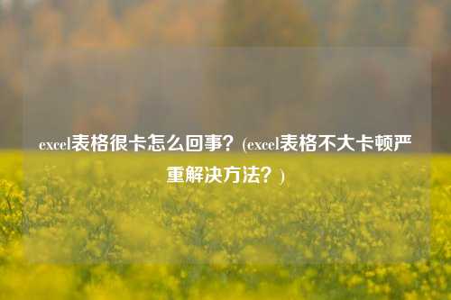 excel表格很卡怎么回事？(excel表格不大卡顿严重解决方法？)