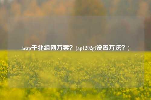 acap千兆组网方案？(ap1202gi设置方法？)