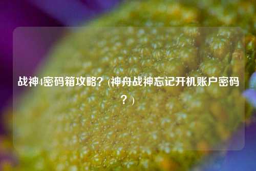 战神4密码箱攻略？(神舟战神忘记开机账户密码？)