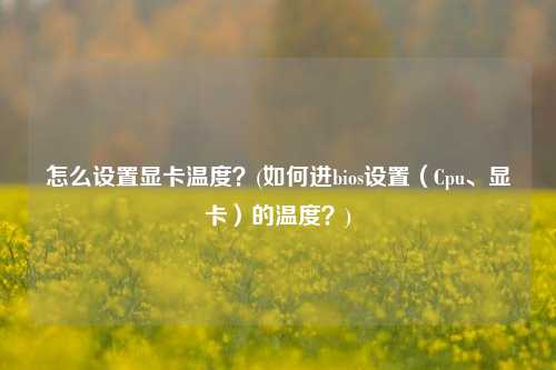 怎么设置显卡温度？(如何进bios设置（Cpu、显卡）的温度？)