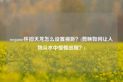 wegame怀旧天龙怎么设置视距？(剪映如何让人物从水中慢慢出现？)