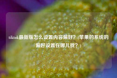 tiktok最新版怎么设置内容偏好？(苹果的系统的偏好设置在哪儿找？)