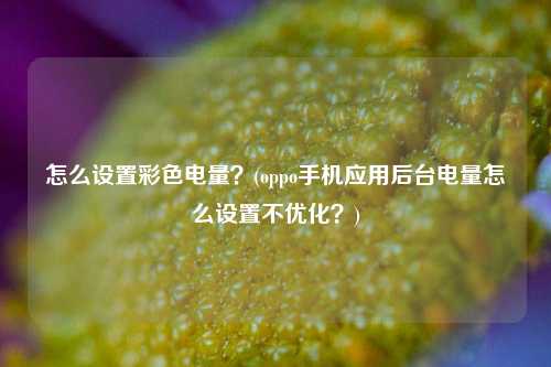 怎么设置彩色电量？(oppo手机应用后台电量怎么设置不优化？)