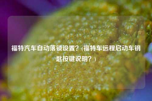 福特汽车自动落锁设置？(福特车远程启动车钥匙按键说明？)