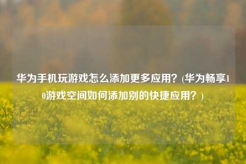 华为手机玩游戏怎么添加更多应用？(华为畅享10游戏空间如何添加别的快捷应用？)