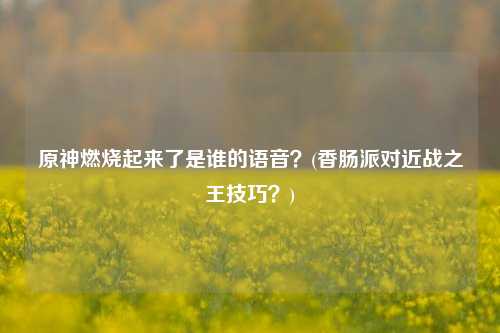 原神燃烧起来了是谁的语音？(香肠派对近战之王技巧？)