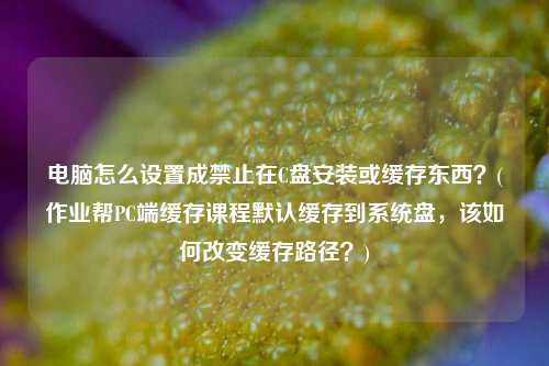 电脑怎么设置成禁止在C盘安装或缓存东西？(作业帮PC端缓存课程默认缓存到系统盘，该如何改变缓存路径？)