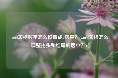 excel表格数字怎么设置成9结尾？(word表格怎么调整抬头和结尾的居中？)