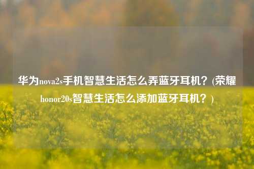 华为nova2s手机智慧生活怎么弄蓝牙耳机？(荣耀honor20s智慧生活怎么添加蓝牙耳机？)