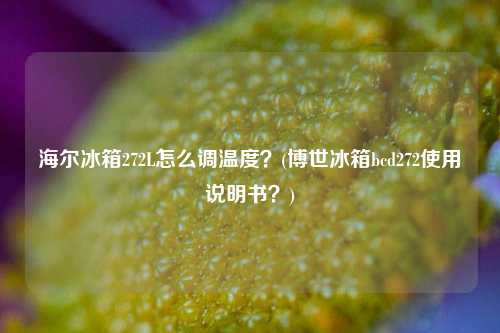 海尔冰箱272L怎么调温度？(博世冰箱bcd272使用说明书？)