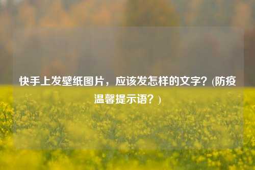 快手上发壁纸图片，应该发怎样的文字？(防疫温馨提示语？)