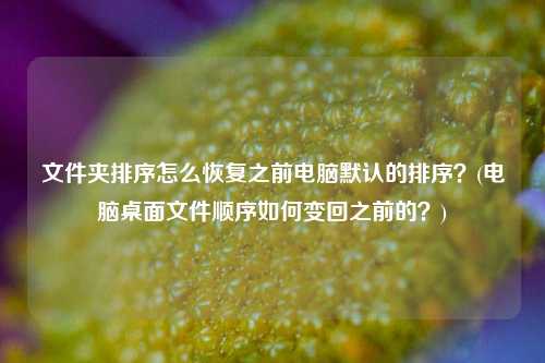 文件夹排序怎么恢复之前电脑默认的排序？(电脑桌面文件顺序如何变回之前的？)