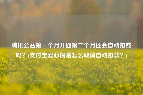 腾讯公益第一个月开通第二个月还会自动扣钱吗？(支付宝爱心捐赠怎么取消自动扣款？)