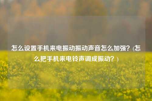 怎么设置手机来电振动振动声音怎么加强？(怎么把手机来电铃声调成振动？)