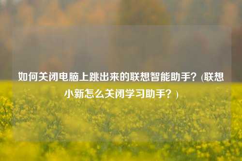 如何关闭电脑上跳出来的联想智能助手？(联想小新怎么关闭学习助手？)