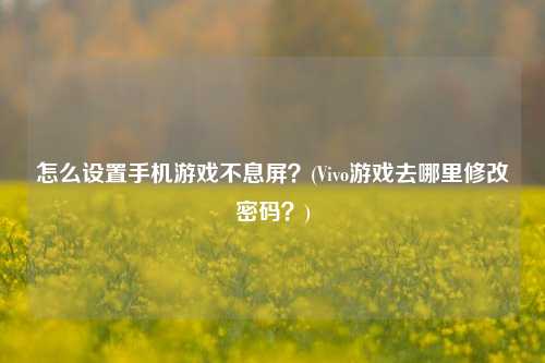 怎么设置手机游戏不息屏？(Vivo游戏去哪里修改密码？)