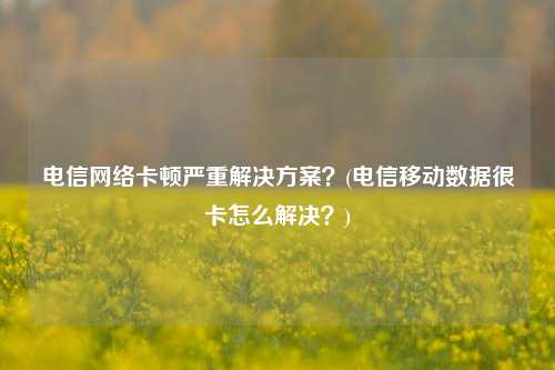 电信网络卡顿严重解决方案？(电信移动数据很卡怎么解决？)