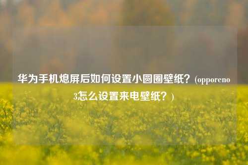 华为手机熄屏后如何设置小圆圈壁纸？(opporeno3怎么设置来电壁纸？)