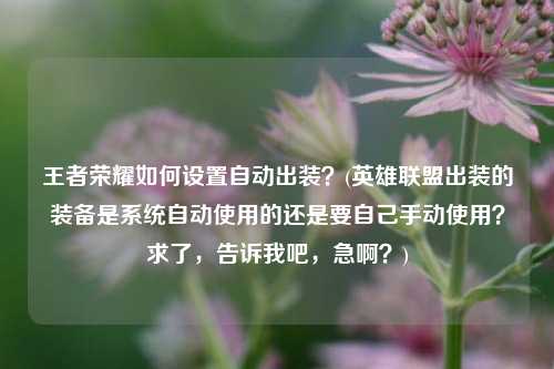 王者荣耀如何设置自动出装？(英雄联盟出装的装备是系统自动使用的还是要自己手动使用？求了，告诉我吧，急啊？)