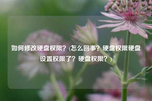 如何修改硬盘权限？(怎么回事？硬盘权限硬盘设置权限了？硬盘权限？)