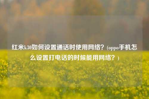 红米k30如何设置通话时使用网络？(oppo手机怎么设置打电话的时候能用网络？)