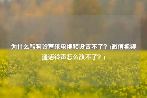 为什么酷狗铃声来电视频设置不了？(微信视频通话铃声怎么改不了？)