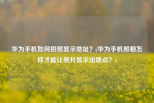 华为手机如何拍照显示地址？(华为手机照相怎样才能让照片显示出地点？)